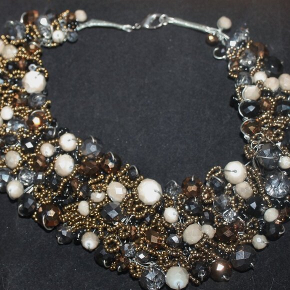 One of A Kind Handmade Bling Statement Beaded Collar Choker Necklace - Picture 1 of 7